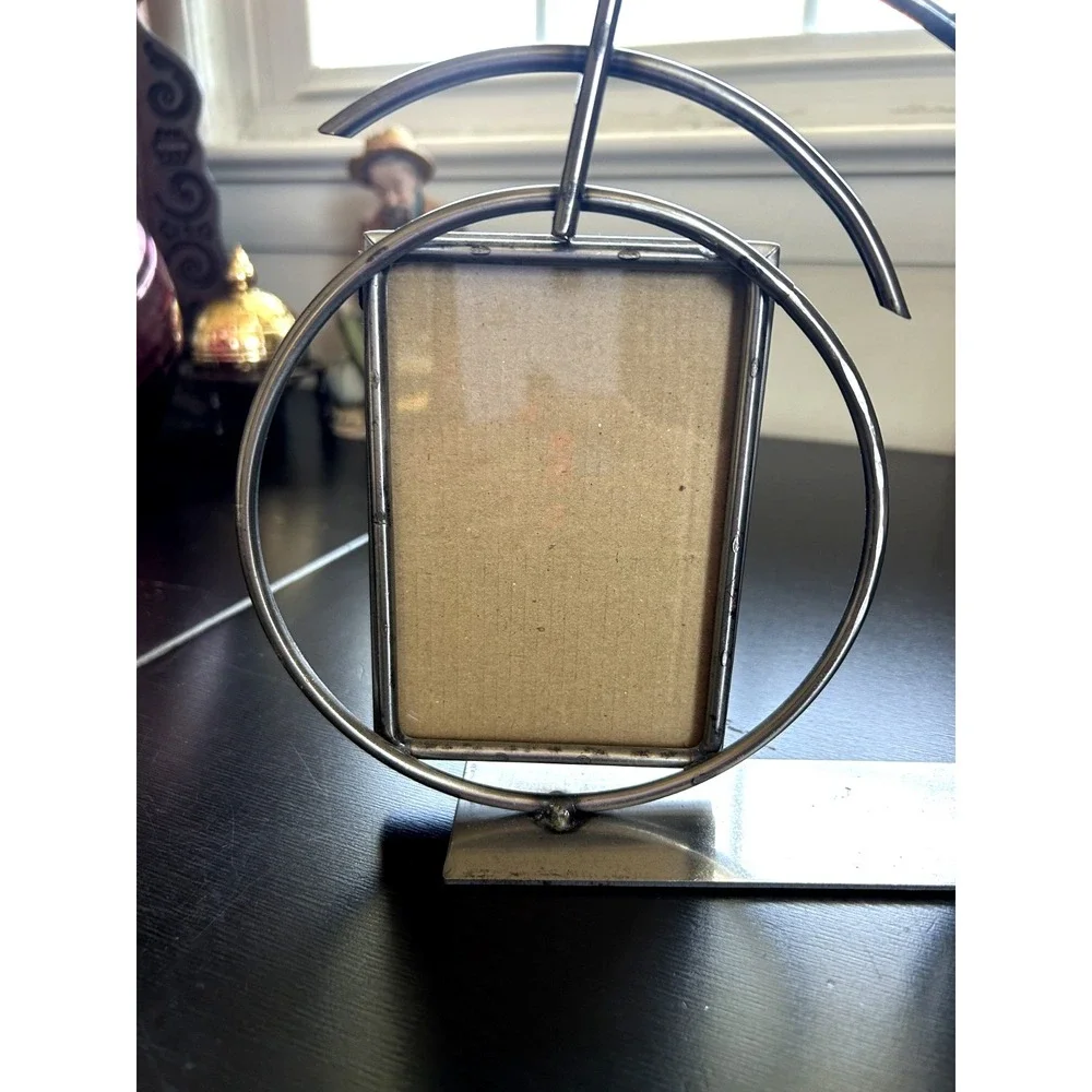 Bicycle Themed Metal Photo Frame Holds 2 Photos Vintage Bike Picture Frame